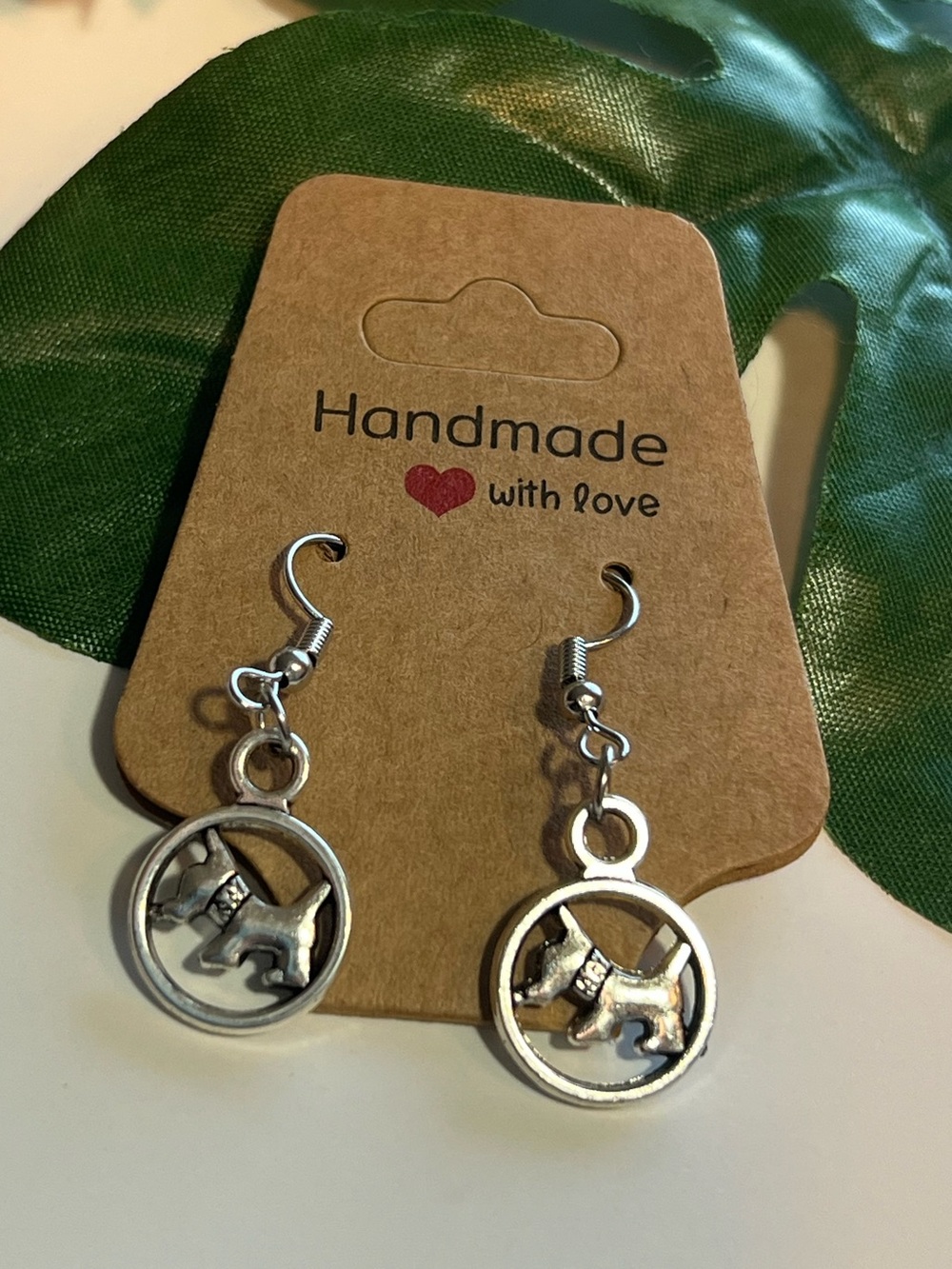 Silver Dog Dangle Earrings – Cute Yorkie / Yorkshire Terrier Puppy